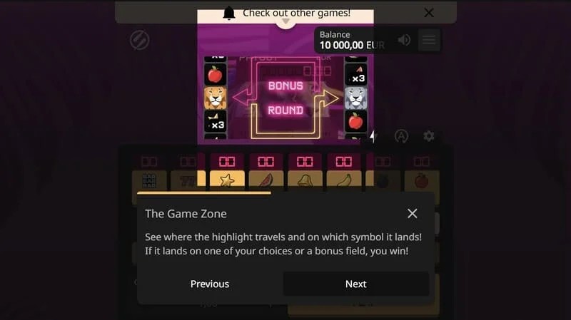 Lion Zama Fruits Bonus Spins - Mengumpulkan simbol Scatter dan memicu mode khusus